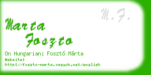 marta foszto business card