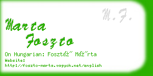 marta foszto business card